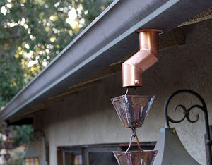 Copper OFFSET Installation Kit for Rain Chains on gutter