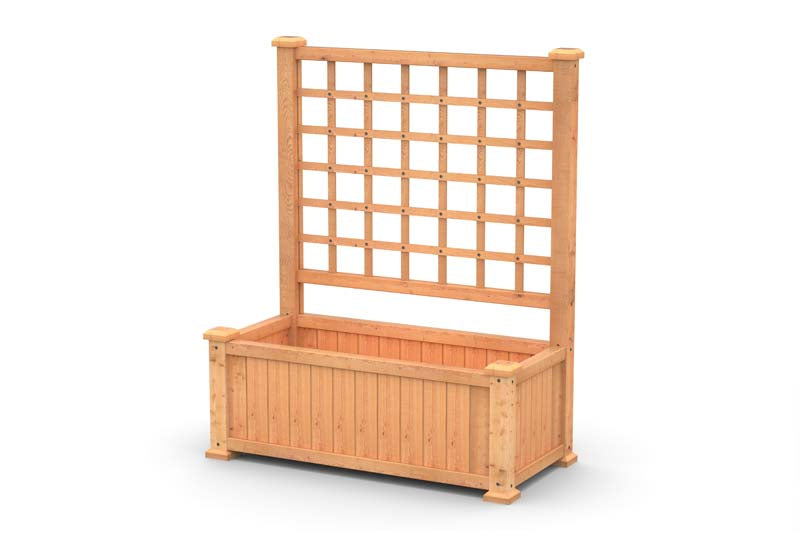 wooden planters with trellis Rosewood Planter with Trellis | Food Safe Cedar Stain