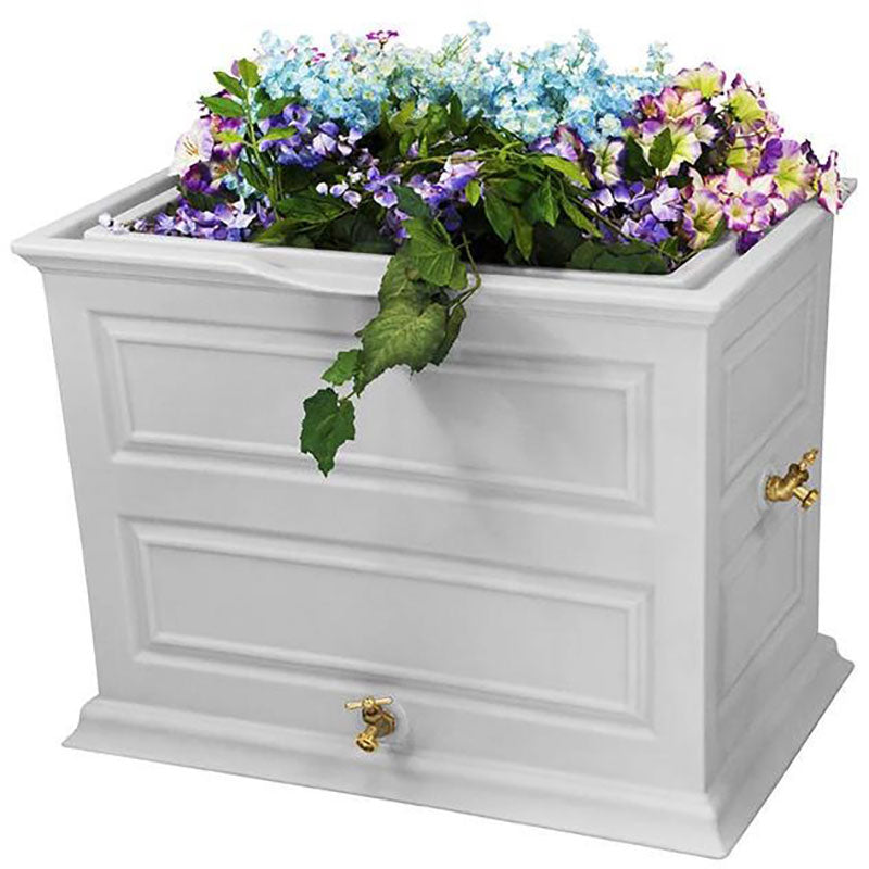 savannah plastic elevated planter with trellis Good Ideas Cool Gray Savannah Elevated Garden Rain Saver