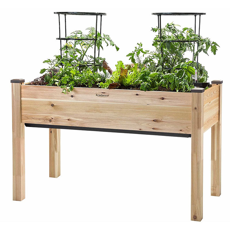 23 in. x 49 in. x 30 in. H Self-Watering Elevated Cedar Planter