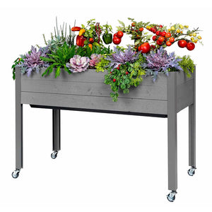 Self-Watering Elevated Spruce Planter (21" x 47" x 32") in graySelf-Watering Elevated Spruce Planter (21" x 47" x 32") gray