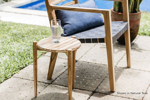 Telica Outdoor Teak Side Table outside