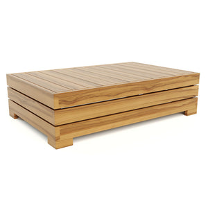 Tola Outdoor Teak Coffee Table with Slatted Top