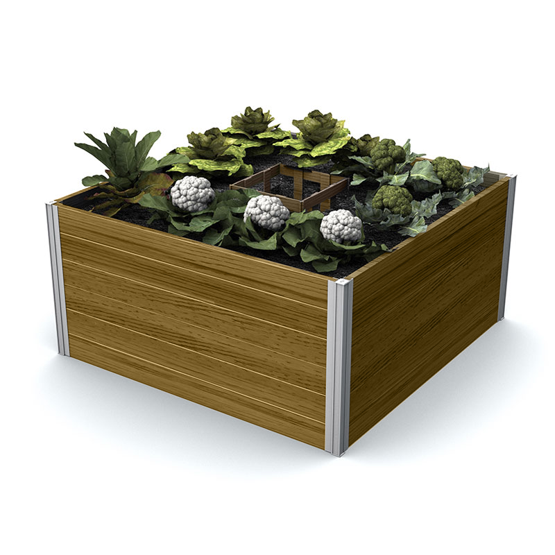 Urbana 4x4 Keyhole Composting Garden Espresso Brown
