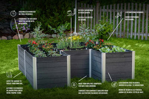 Urbana 6x6 Keyhole Composting Garden Slate Diagram