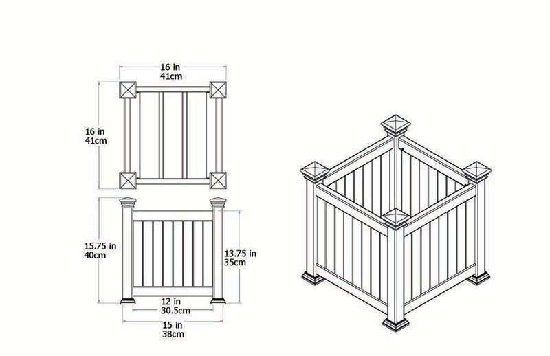 Classic Cardiff Planter Box dimensions