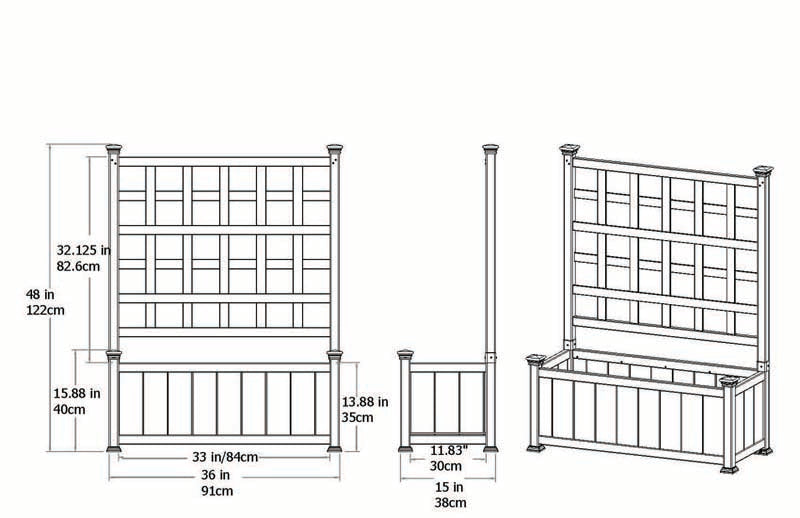 vinyl trellis planter Huron Planter with Trellis