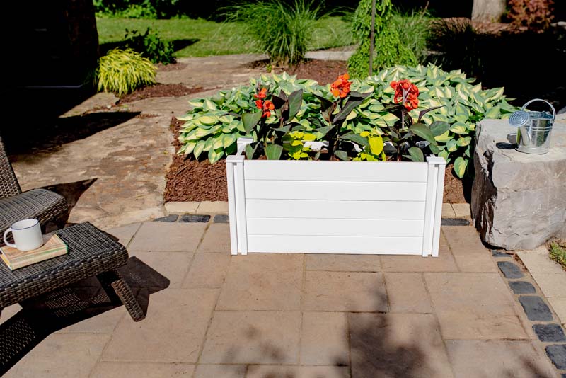 Classic Parklette Planter with flowers