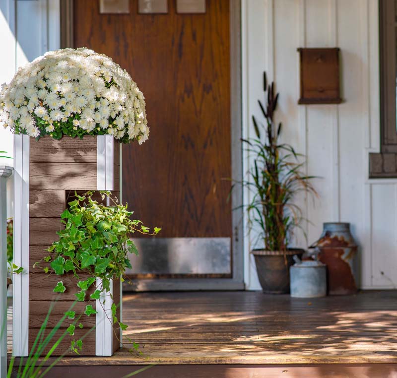 Urbana Pillar Planter on porch