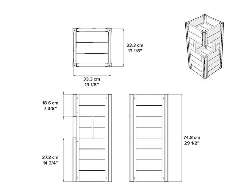Urbana Pillar Planter dimensions