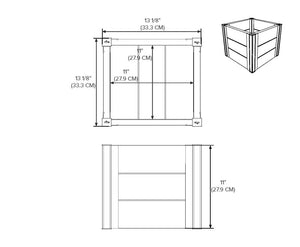 Urbana 12” Cube Planter dimensions