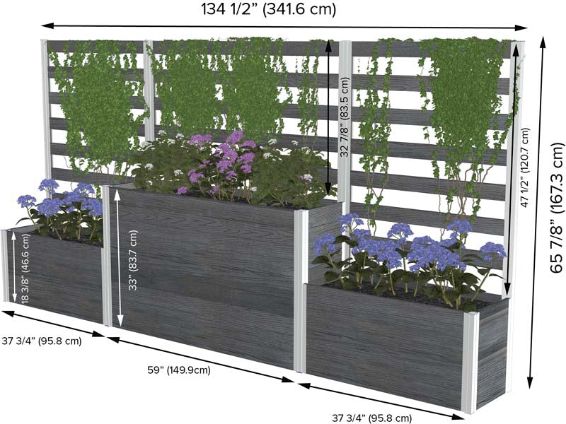 Urbana Parklette Combo With Trellis dimensions