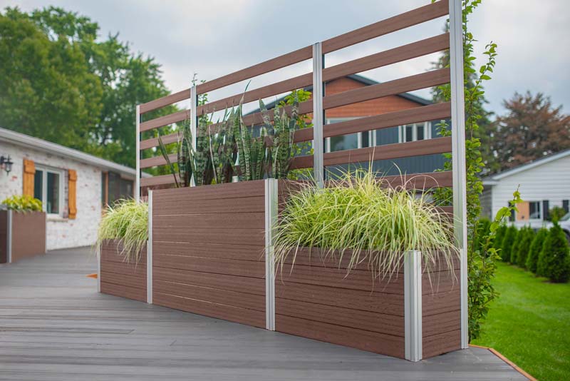 Urbana Parklette Combo With Trellis on back deck