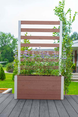 Urbana Small Parklette with Trellis espresso brown