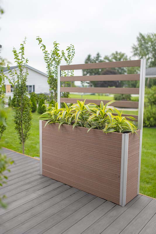 large planter trellis Urbana Large Parklette with Trellis Slate Gray