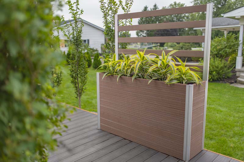 large planter with trellis Urbana Large Parklette with Trellis Slate Gray