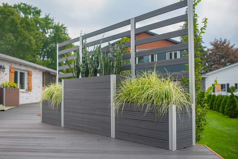 Urbana Parklette Combo With Trellis in backyard