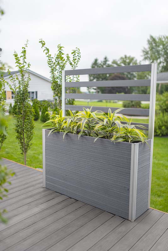 planter with trellis large Urbana Large Parklette with Trellis Slate Gray