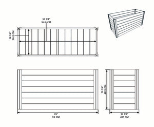 Mezza Small Parklette Planter dimensions