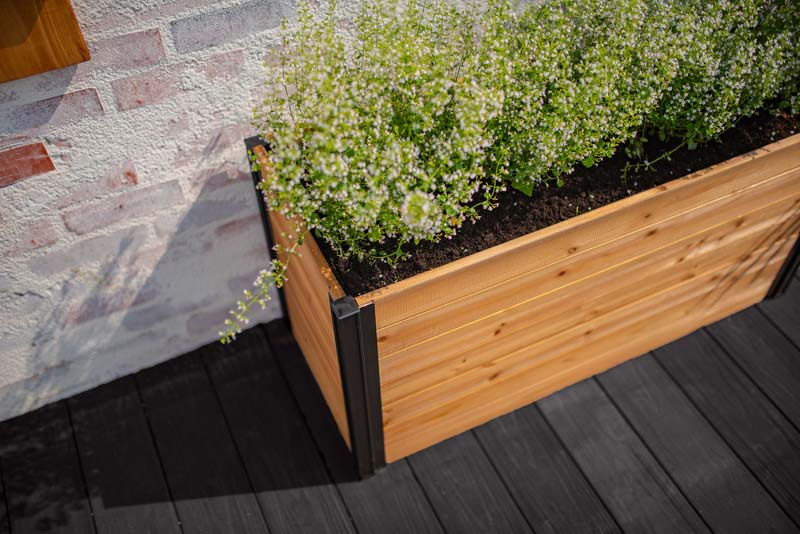 Mezza Small Parklette Planter close up