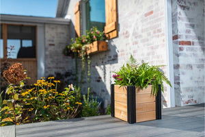 Mezza 12” Cube Planter on patio