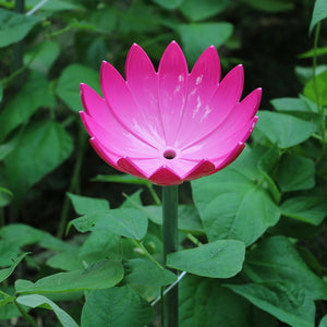 Closeup of decorative head on Jazmine deep root waterer in Fucshia color
