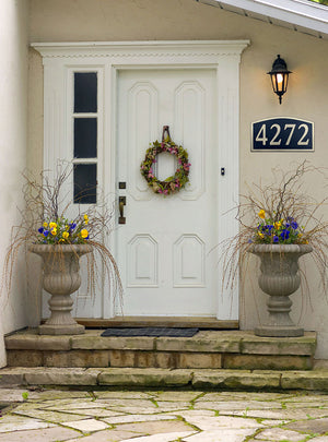 Custom address plaque on home 