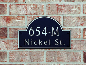 Custom address plaque on brick