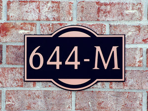 Custom address plaque on brick