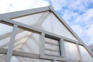 8 x 12 Amish Crafted Greenhouse exterior walls and vent
