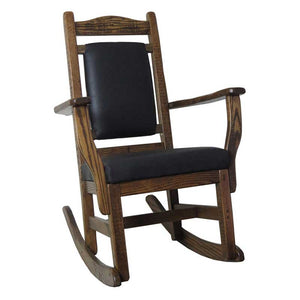 Barnwood Rocker Leather Back & Seat