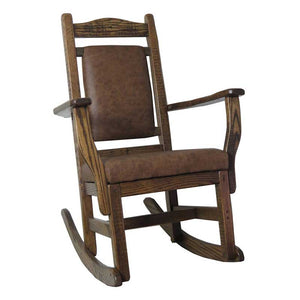 Barnwood Rocker Leather Back & Seat