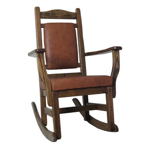 Barnwood Rocker Leather Back & Seat