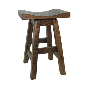 Barnwood Bar Stool Swivel Saddle Seat