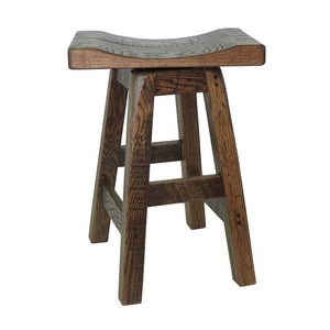 Barnwood Bar Stool Swivel Saddle Seat