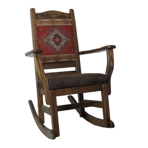 Barnwood Rocker Upholstered Back & Seat