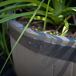 Whiskey Barrel Planter - Woodgrain