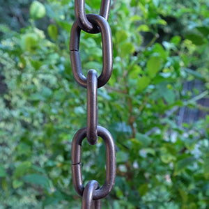 Large Link Rain Chain in bronze