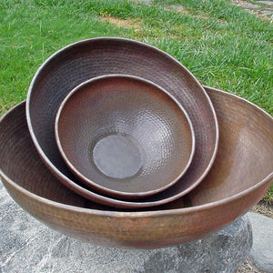 3 dish Hand Hammered Copper Basin