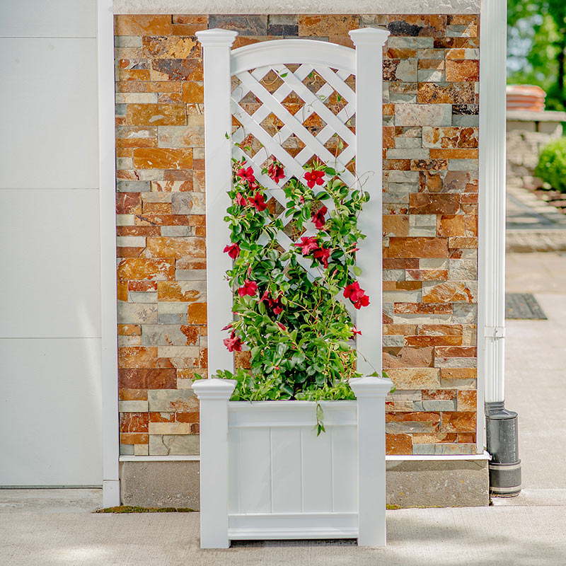 trellis with planter attached Kensington Planter with Trellis