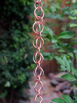 longer length of copper Double Loops Rain Chain