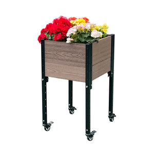 Elevated Corner Planter with Wheels 