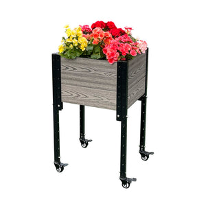 Elevated Corner Planter with Wheels 