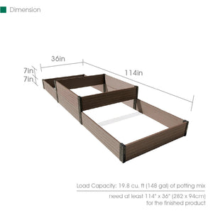 Terraced Triple Raised Garden Bed (Lo-Hi-Lo) Dimensions