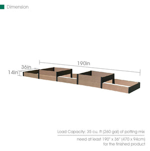 Terraced Quintuple Raised Garden Bed Dimensions