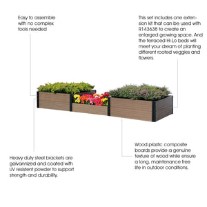 Terraced Raised Triple Garden Bed B (Hi-Lo-Hi)  Descriptions