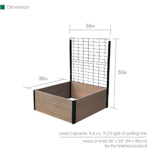 Deep Root Raised Garden Bed with Trellis Dimensions