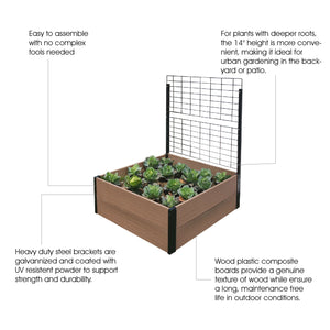 Deep Root Raised Garden Bed with Trellis Descriptions