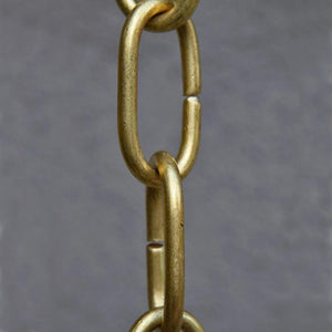 Closeup of Large Brass Link Rain Chain