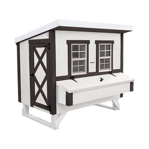 Large Farmhouse Chicken Coop white with black trim